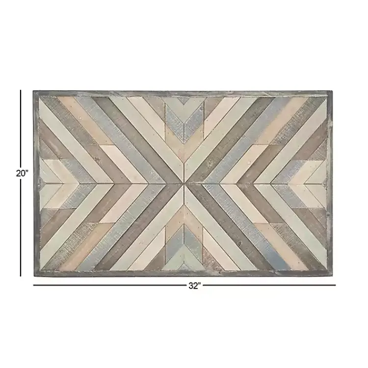 Kirklands Home Multicolor Criss Cross Chevron Wood Wall Plaque Hot
