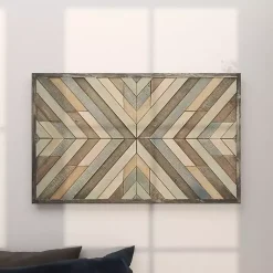 Kirklands Home Multicolor Criss Cross Chevron Wood Wall Plaque Hot
