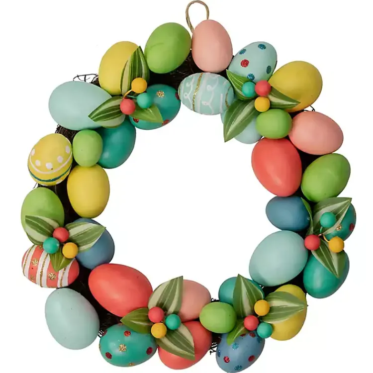 Easter Decorations>Kirklands Home color Easter Eggs Wreath Multi