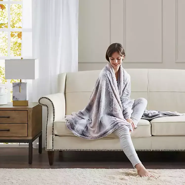 Blankets & Throws>Kirklands Home color Faux Fur Oversized Throw Blanket Multi