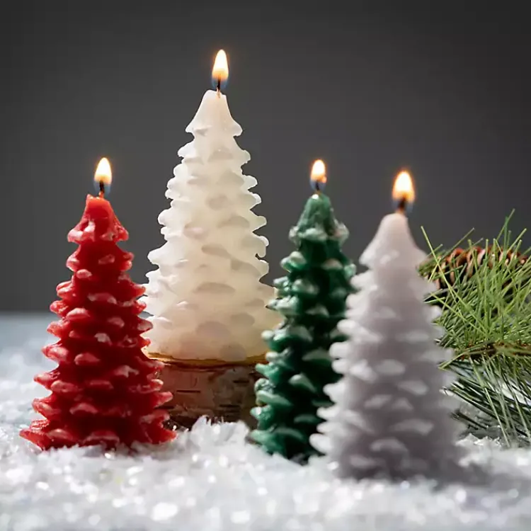Christmas Decorations>Kirklands Home color Pine Tree Candles, Set of 3 Multi