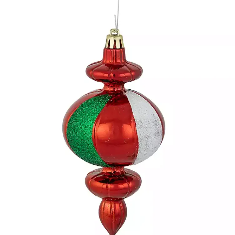 Christmas Ornaments>Kirklands Home Multicolor Shatterproof Finial Ornaments, Set of 8