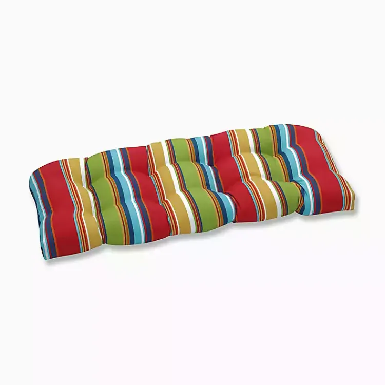 Kirklands Home color Striped Outdoor Bench Cushion Multi New
