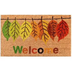 Fall>Kirklands Home Multicolor Welcome Fall Leaves Doormat, 36x24 in.