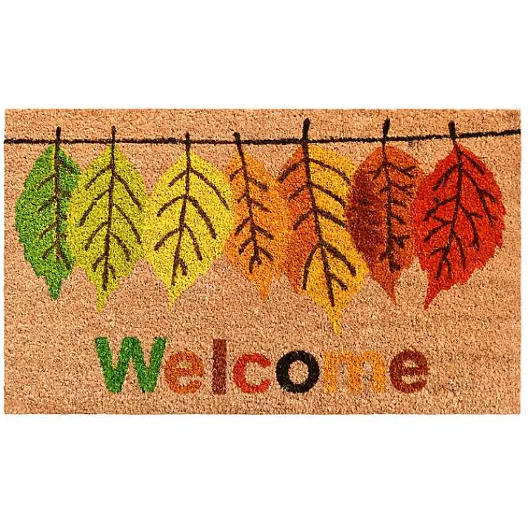 Fall>Kirklands Home Multicolor Welcome Fall Leaves Doormat, 36x24 in.
