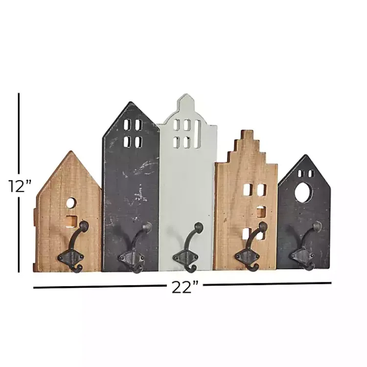 Kirklands Home Multicolor Wood Building Wall Hooks