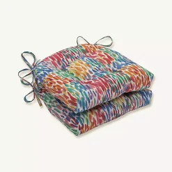 Kirklands Home color Zinnia Outdoor Seat Cushions, Set of 2 Multi New
