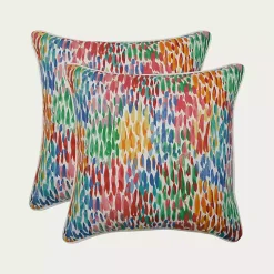 Kirklands Home color Zinnia Outdoor Pillows, Set of 2 Multi Hot