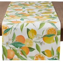 Kirklands Home colored Lemon and Orange Polyester Runner Multi New
