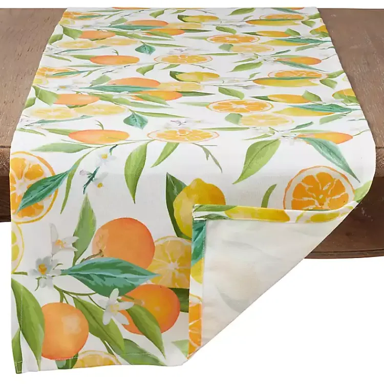 Kirklands Home colored Lemon and Orange Polyester Runner Multi New