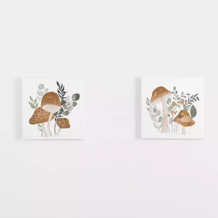 Kirklands Home Mushroom Canvas Art Prints, Set of 2 New