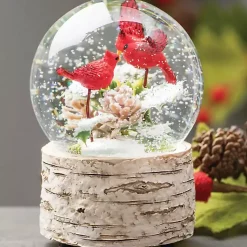 Christmas Decorations>Kirklands Home Musical Cardinal Snow Globe