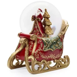 Christmas Decorations>Kirklands Home Musical Santa Sleigh Faberge Glitter Dome