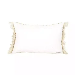 Kirklands Home Mustard Geometric Floral Indoor/Outdoor Pillow Clearance
