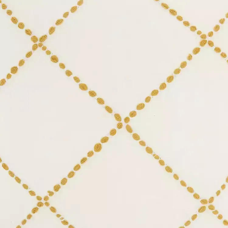 Pillows>Kirklands Home Mustard Stitched Lattice Throw Pillow
