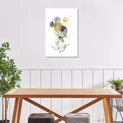 Kirklands Home Mustard Yellow and Gray Abstract Canvas Art Print