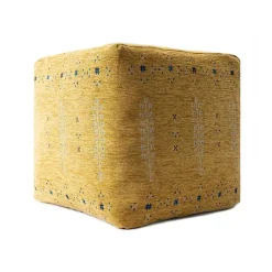 Poufs & Floor Cushions>Kirklands Home Mustard Bohemian Ultra-Soft Pouf Yellow