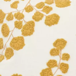Pillows>Kirklands Home Mustard Yellow Embroidered Floral Throw Pillow