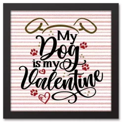 Kirklands Home My Dog is My Valentine Framed Canvas Wall Plaque Pink Online