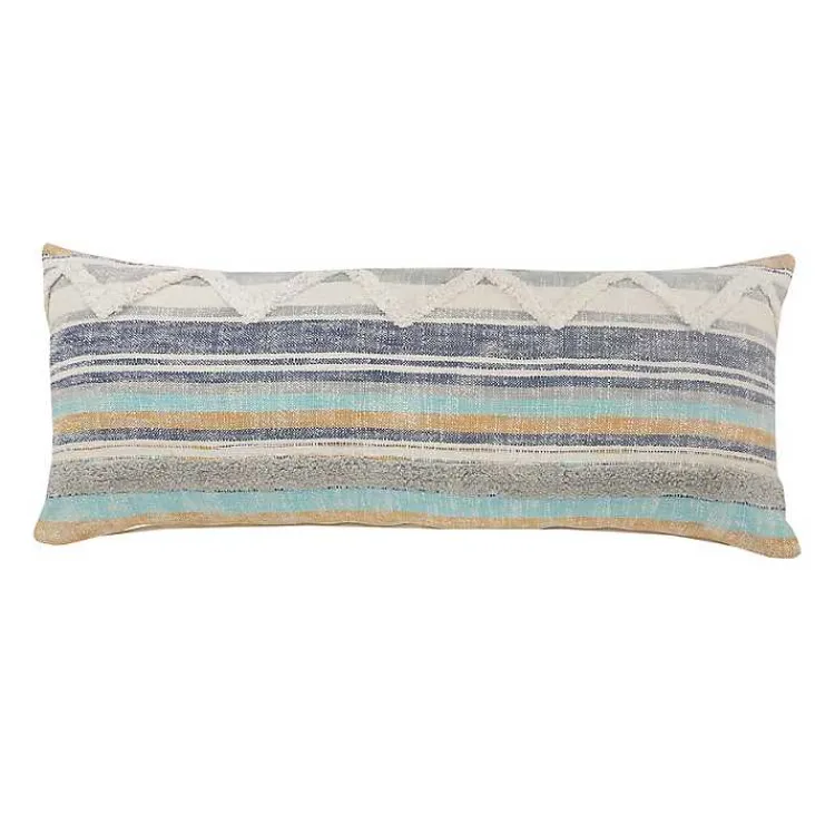 Pillows>Kirklands Home Myrtle Tufted Stripes Lumbar Pillow