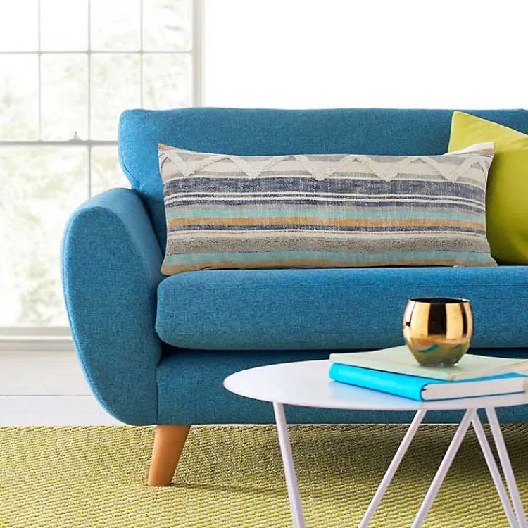 Pillows>Kirklands Home Myrtle Tufted Stripes Lumbar Pillow