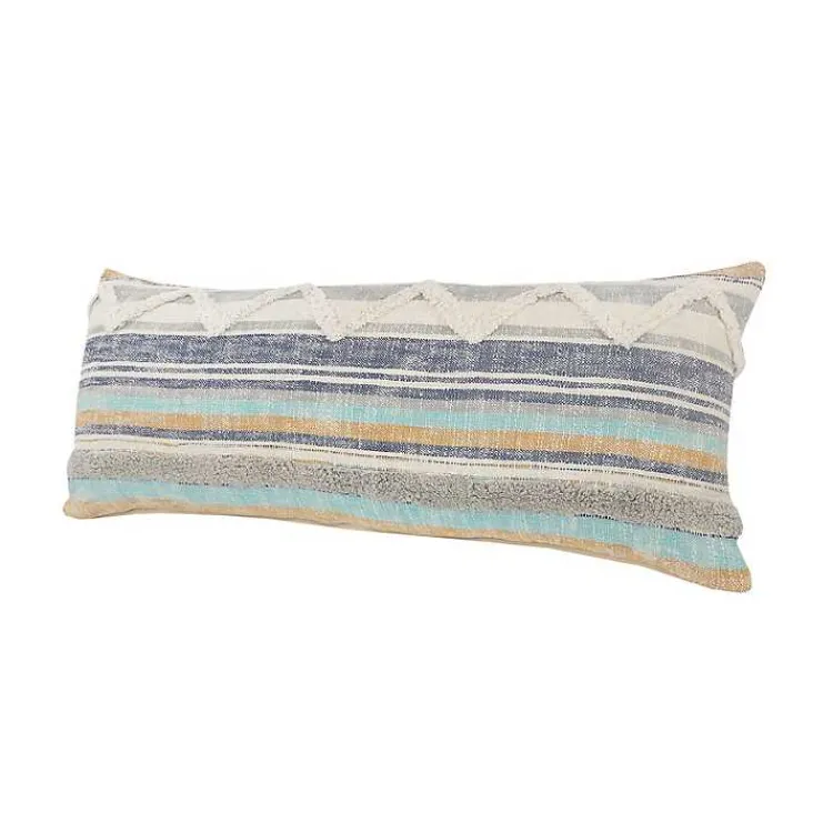 Pillows>Kirklands Home Myrtle Tufted Stripes Lumbar Pillow