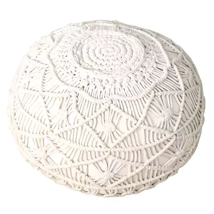 Poufs & Floor Cushions>Kirklands Home Mystic Macrame Pouf White