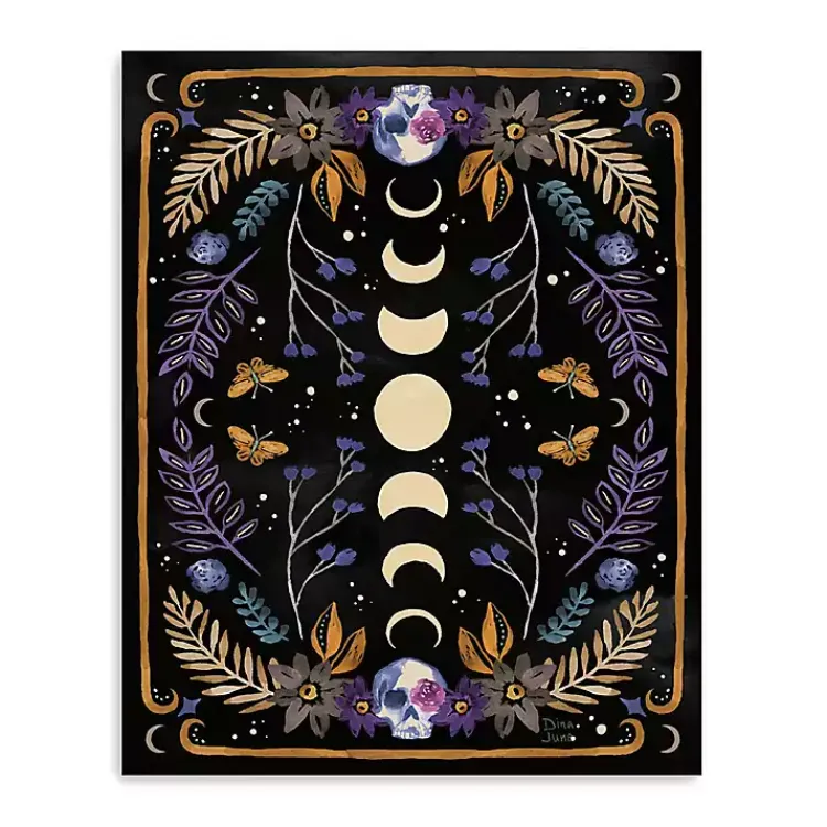 Halloween>Kirklands Home Mystical Moon Phases Canvas Art Print Black
