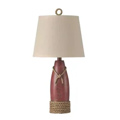 Kirklands Home Nantucket Red Buoy Table Lamp Tan New