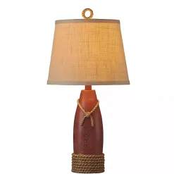 Kirklands Home Nantucket Red Buoy Table Lamp Tan New
