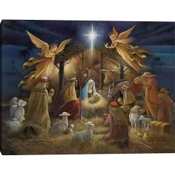 Christmas Art & Wall Decor>Kirklands Home Nativity Angels Christmas Canvas Art Print Multi