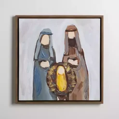 Christmas Art & Wall Decor>Kirklands Home Nativity Neutral Canvas Wall Plaque