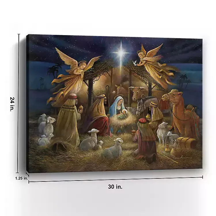 Christmas Art & Wall Decor>Kirklands Home Nativity Scene Giclee Canvas Art Print Multi