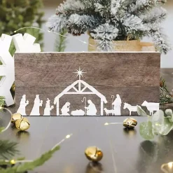 Christmas Art & Wall Decor>Kirklands Home Nativity Silhouette Wood Wall Plaque