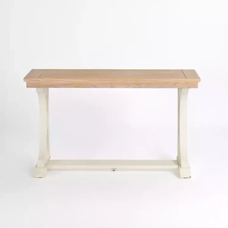 Kirklands Home Natural & Cream Wood Bristol Console Table Tan Hot