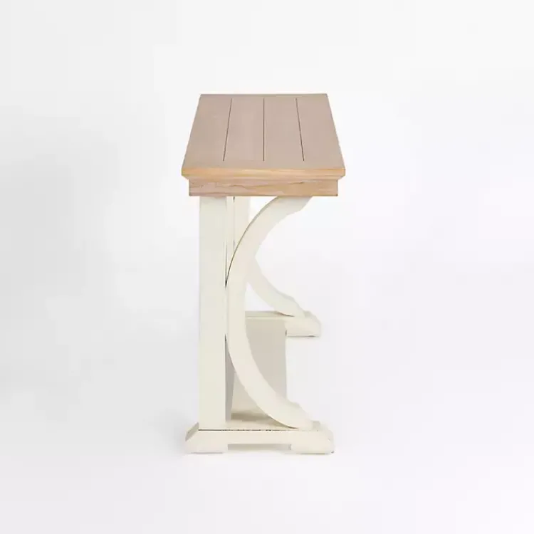 Kirklands Home Natural & Cream Wood Bristol Console Table Tan Hot