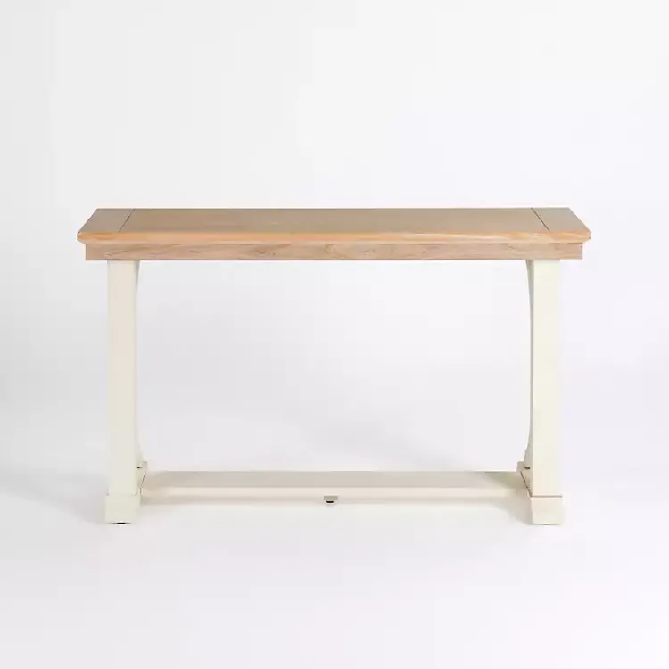 Kirklands Home Natural & Cream Wood Bristol Console Table Tan Hot