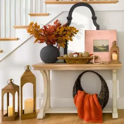 Kirklands Home Natural & Cream Wood Bristol Console Table Tan Hot