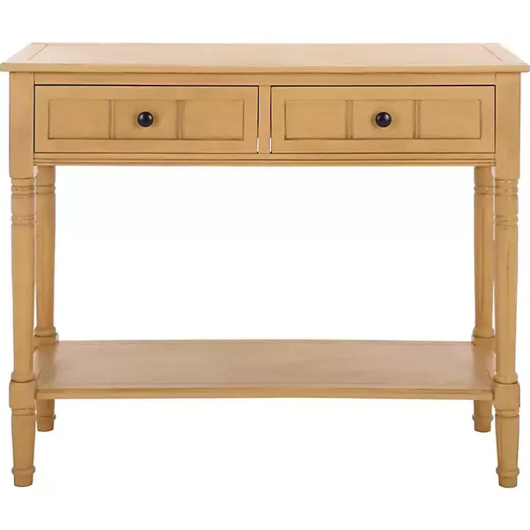 Kirklands Home Natural 2- Drawer Samantha Console Table Tan Discount