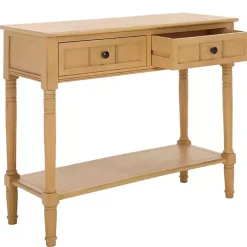 Kirklands Home Natural 2- Drawer Samantha Console Table Tan Discount