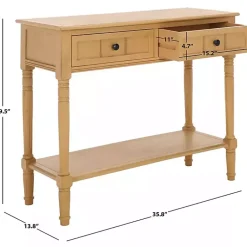 Kirklands Home Natural 2- Drawer Samantha Console Table Tan Discount