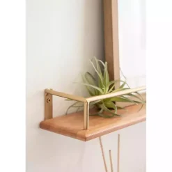 Kirklands Home Natural & Gold Rectangle Cameron Shelves, Set of 2 Best