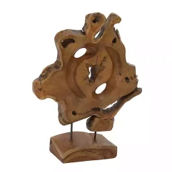 Statues & Figurines>Kirklands Home Natural Abstract Teak Wood Statue Brown