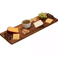 Kirklands Home Natural Acacia Long Tray with Handles Brown Hot
