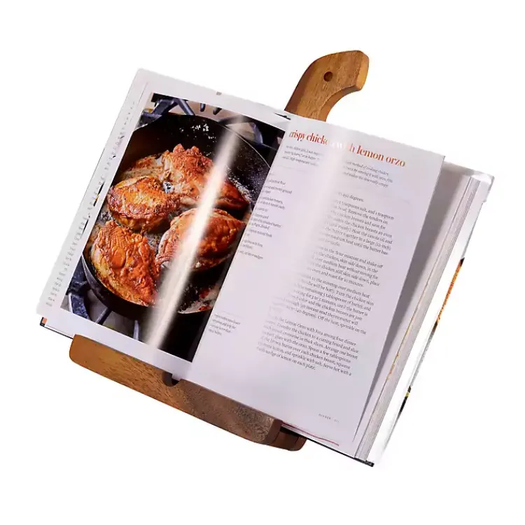 Kirklands Home Natural Acacia Wood Cookbook Holder Brown Sale