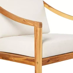 Kirklands Home Natural Acacia Wood Outdoor Club Chair New
