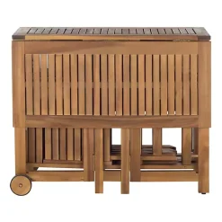 Kirklands Home Natural Acacia Wood 4-pc. Foldable Dining Set