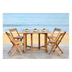 Kirklands Home Natural Acacia Wood 4-pc. Foldable Dining Set