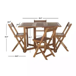 Kirklands Home Natural Acacia Wood 4-pc. Foldable Dining Set