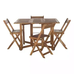 Kirklands Home Natural Acacia Wood 4-pc. Foldable Dining Set
